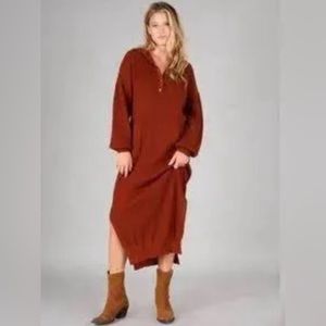 Natural Life Dresses | Natural Life Rust Knit on The Road Again Maxi Dress L/XL